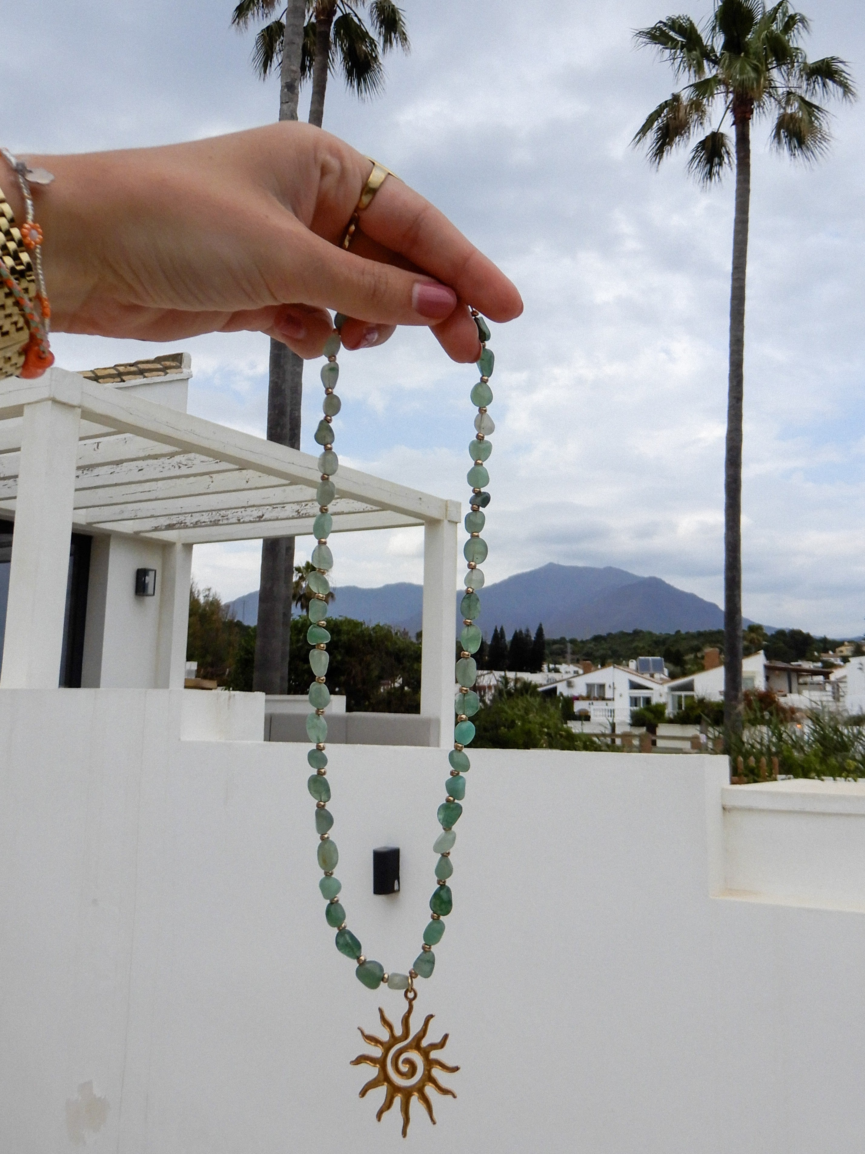 Golden Sun Necklace Jade
