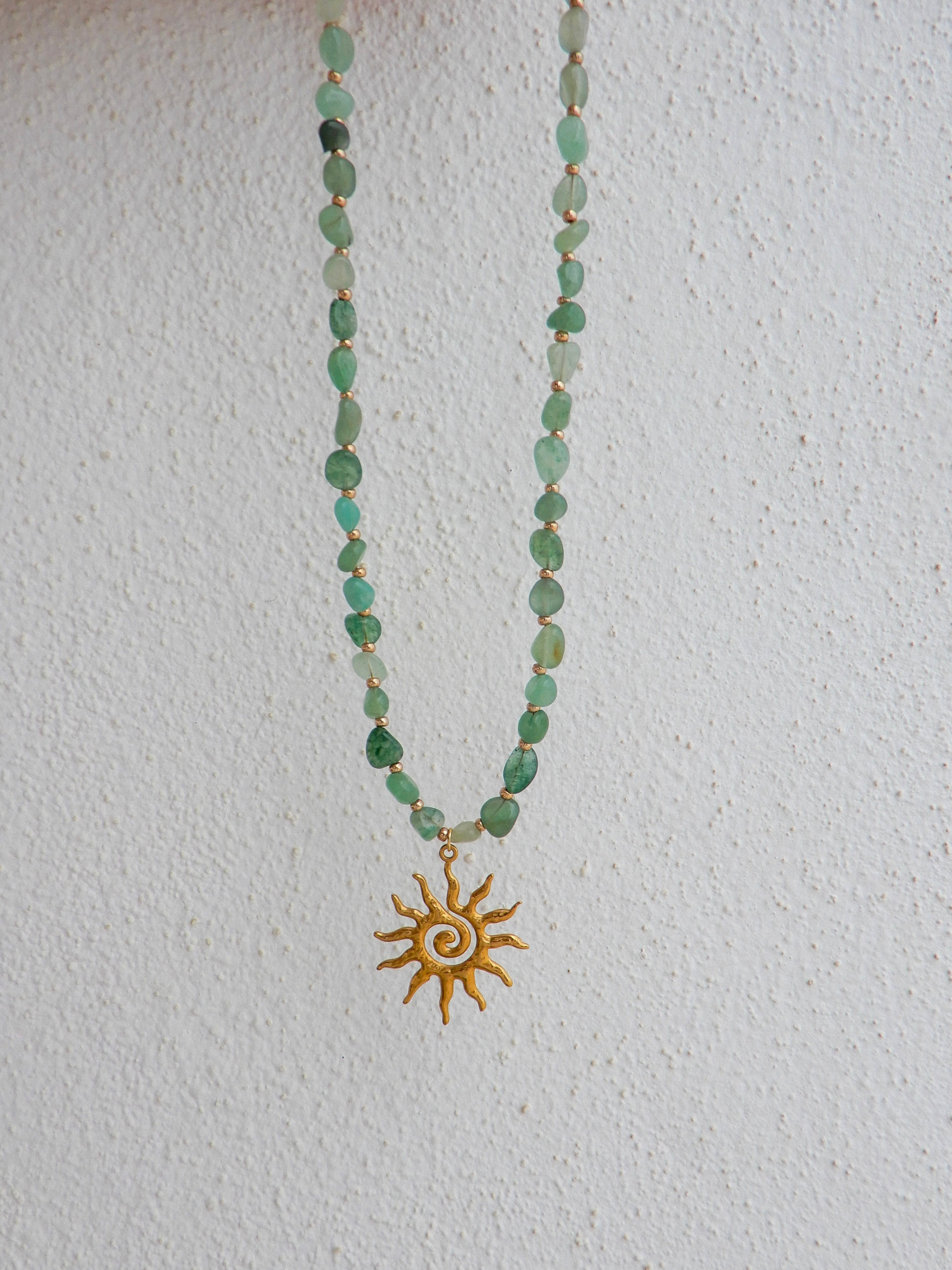 Golden Sun Necklace Jade